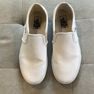 White slip on Vans
